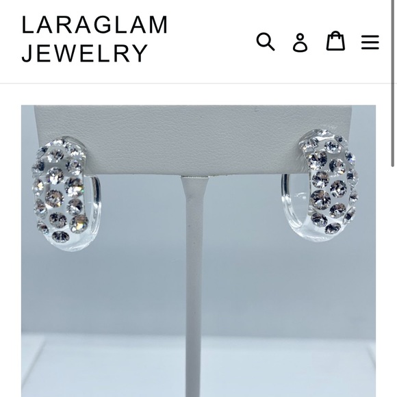 Acrylic Crystal Hoop Earrings Embellished With Genuine “Crystal Stone Elements” - Picture 5 of 8